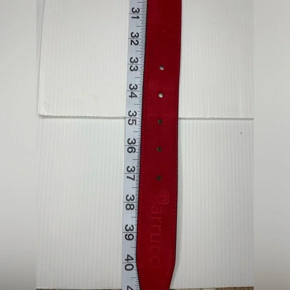 Carrucci Men’s Ruby Red Suede Leather Belt 38” - Picture 6 of 7